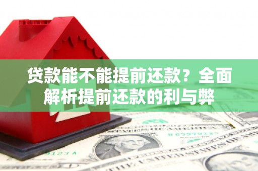 阜沙贷款能不能提前还款？全面解析提前还款的利与弊