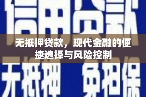 阜沙无抵押贷款，现代金融的便捷选择与风险控制