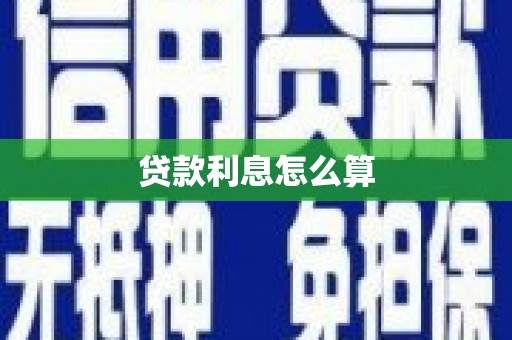 阜沙贷款利息怎么算