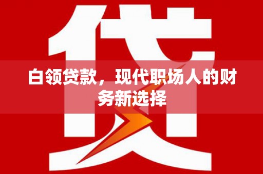 阜沙白领贷款，现代职场人的财务新选择