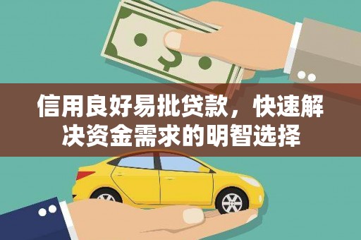 阜沙信用良好易批贷款，快速解决资金需求的明智选择