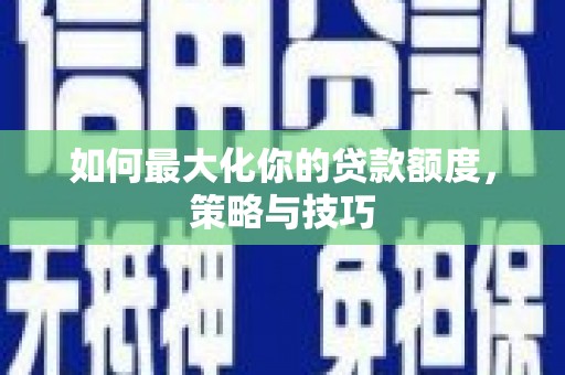 阜沙如何最大化你的贷款额度，策略与技巧
