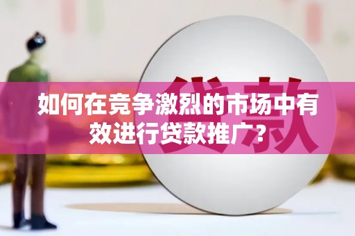 阜沙如何在竞争激烈的市场中有效进行贷款推广？