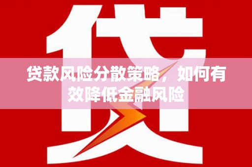 阜沙贷款风险分散策略，如何有效降低金融风险