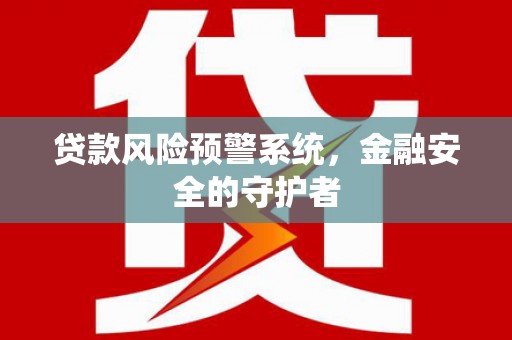 阜沙贷款风险预警系统，金融安全的守护者