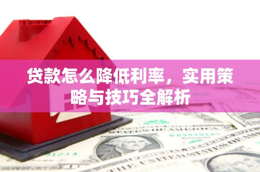 阜沙贷款怎么降低利率，实用策略与技巧全解析