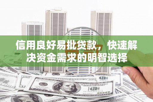 阜沙信用良好易批贷款，快速解决资金需求的明智选择