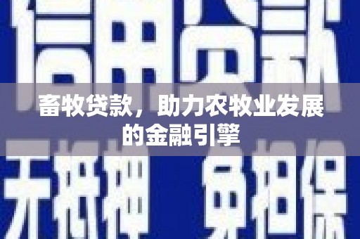 阜沙畜牧贷款，助力农牧业发展的金融引擎