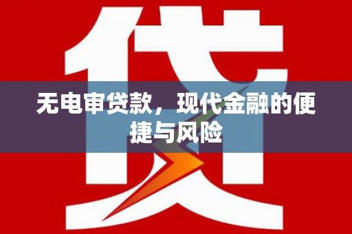 阜沙无电审贷款，现代金融的便捷与风险