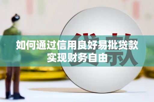 阜沙如何通过信用良好易批贷款实现财务自由