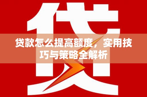 阜沙贷款怎么提高额度，实用技巧与策略全解析