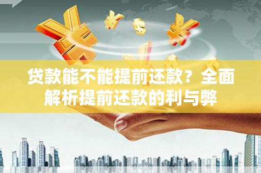 阜沙贷款能不能提前还款？全面解析提前还款的利与弊