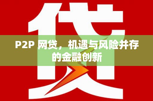 阜沙P2P 网贷，机遇与风险并存的金融创新