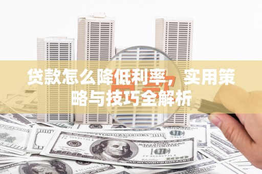 阜沙贷款怎么降低利率，实用策略与技巧全解析