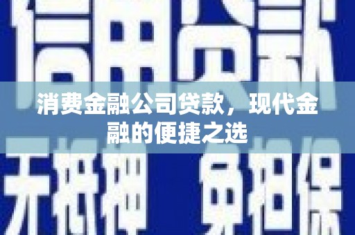阜沙消费金融公司贷款，现代金融的便捷之选