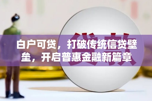 阜沙白户可贷，打破传统信贷壁垒，开启普惠金融新篇章