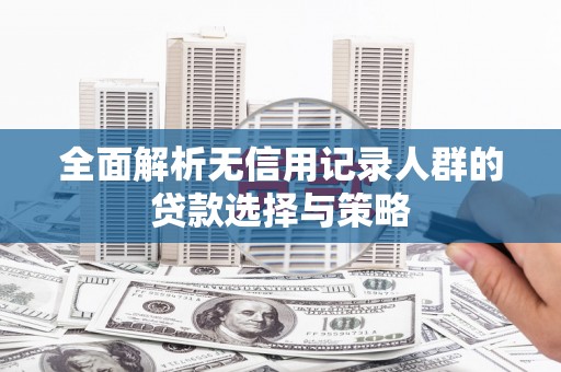 阜沙全面解析无信用记录人群的贷款选择与策略
